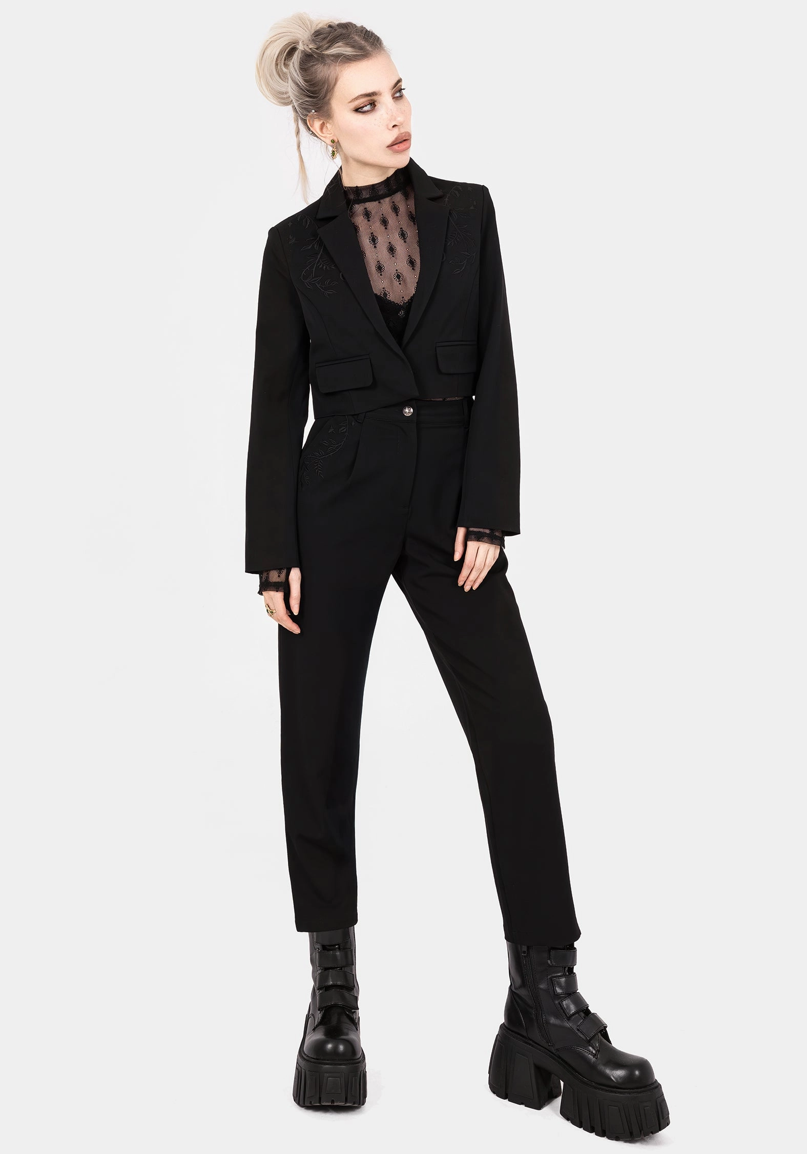 Mona Embroidered Tapered Trousers