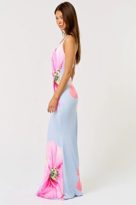 Montecito Floral Halter Maxi Dress