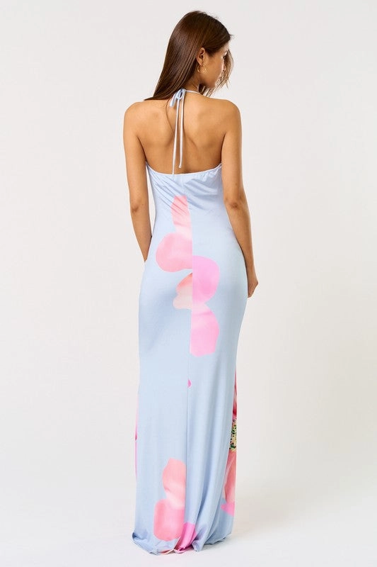 Montecito Floral Halter Maxi Dress