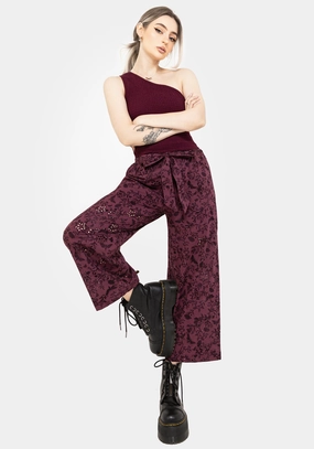 Morgana Cotton Broderie Tie Waist Culottes Bottoms Womens - women's jeans sale