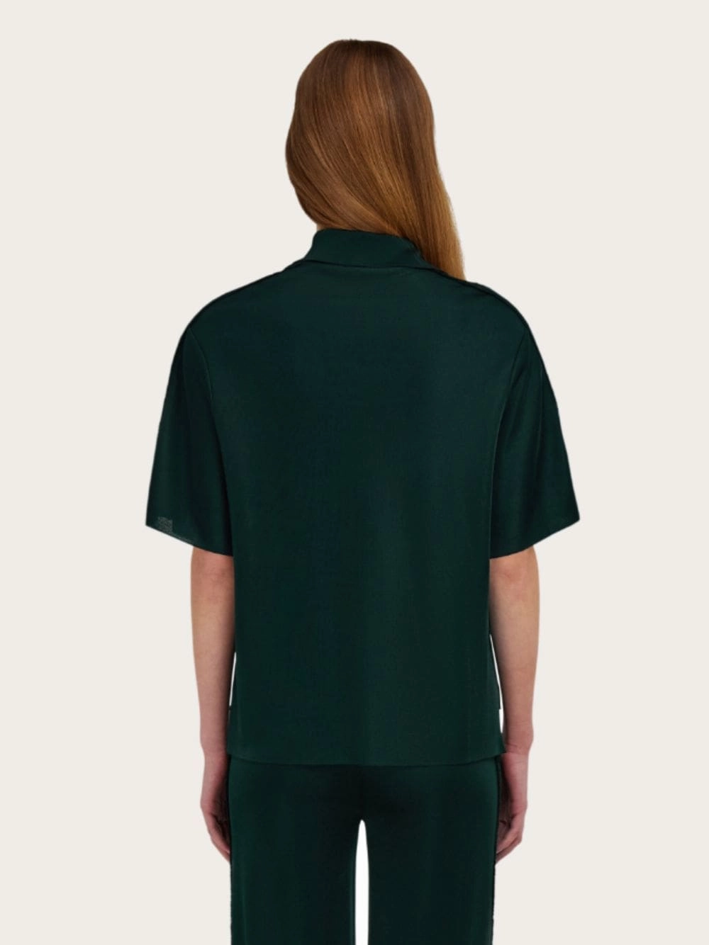 Moss Green Knitted Viscose Polo