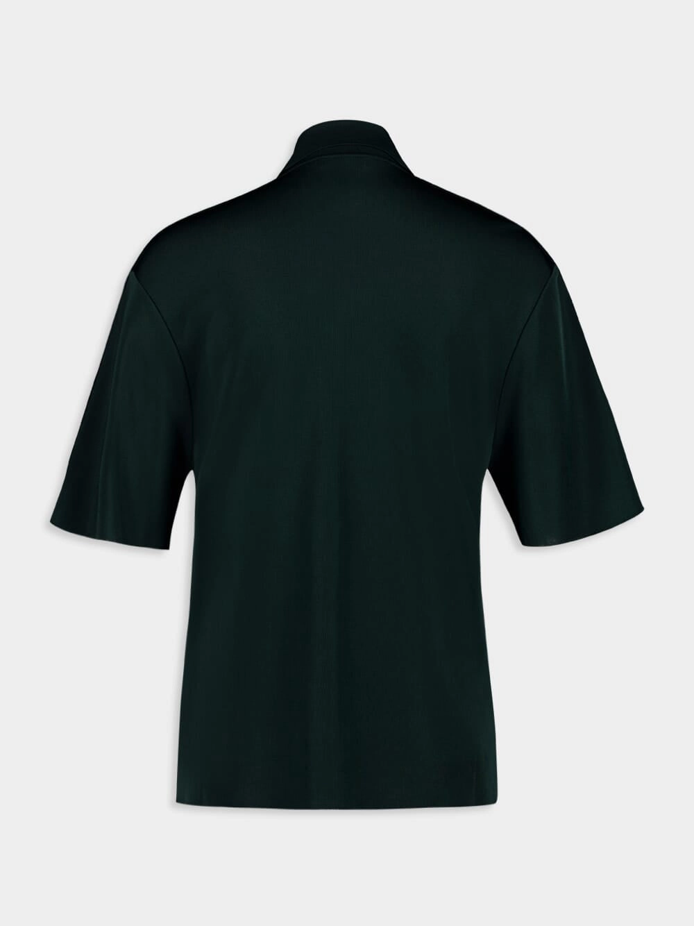 Moss Green Knitted Viscose Polo