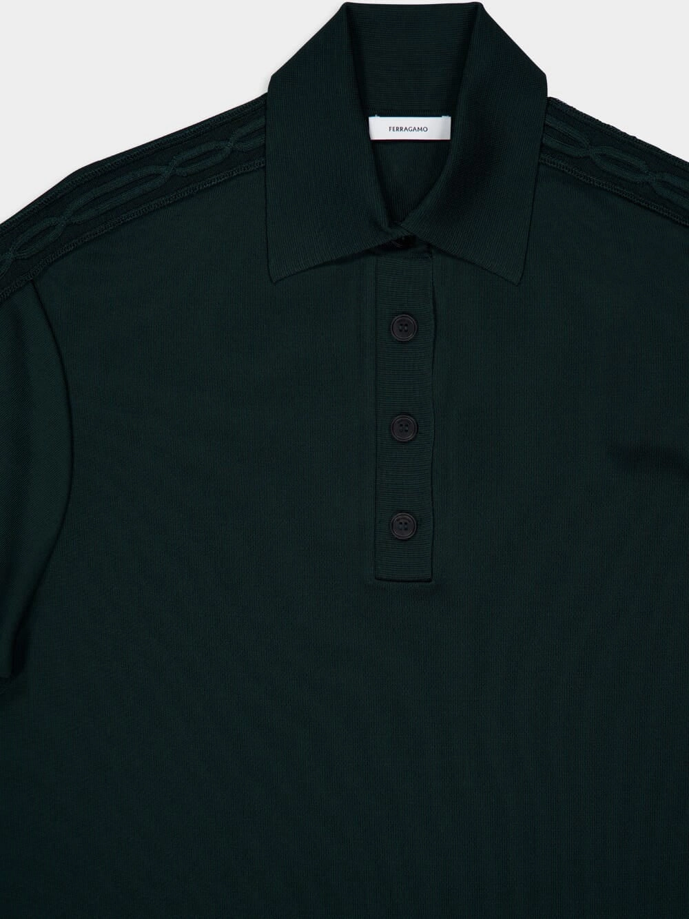 Moss Green Knitted Viscose Polo