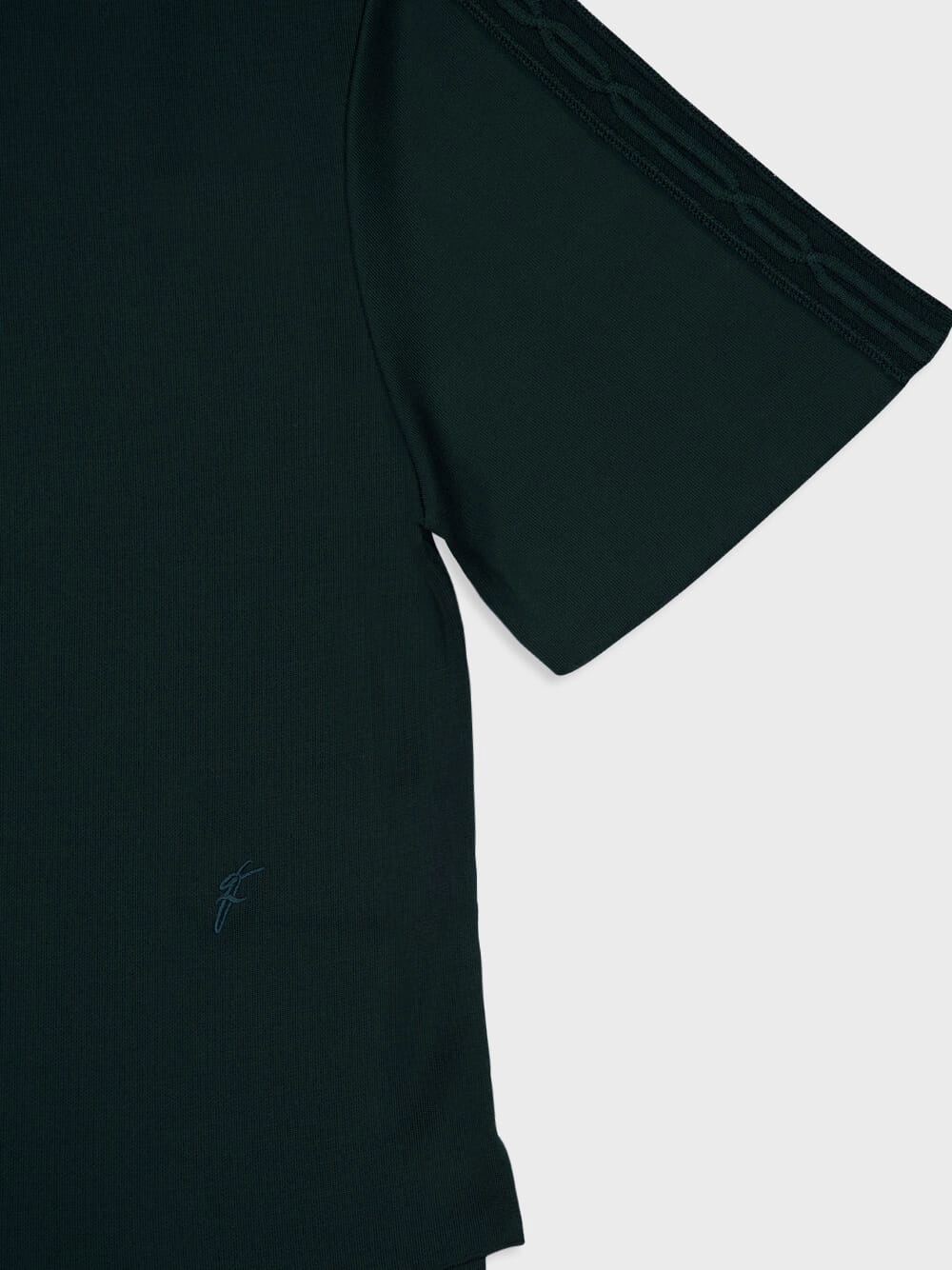 Moss Green Knitted Viscose Polo