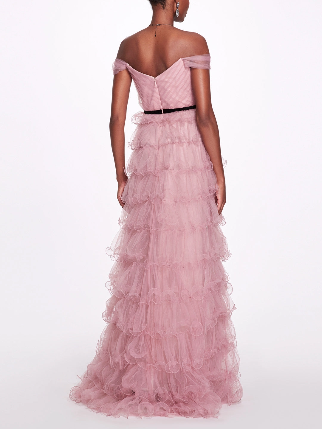 Multi-Tiered Tulle Gown