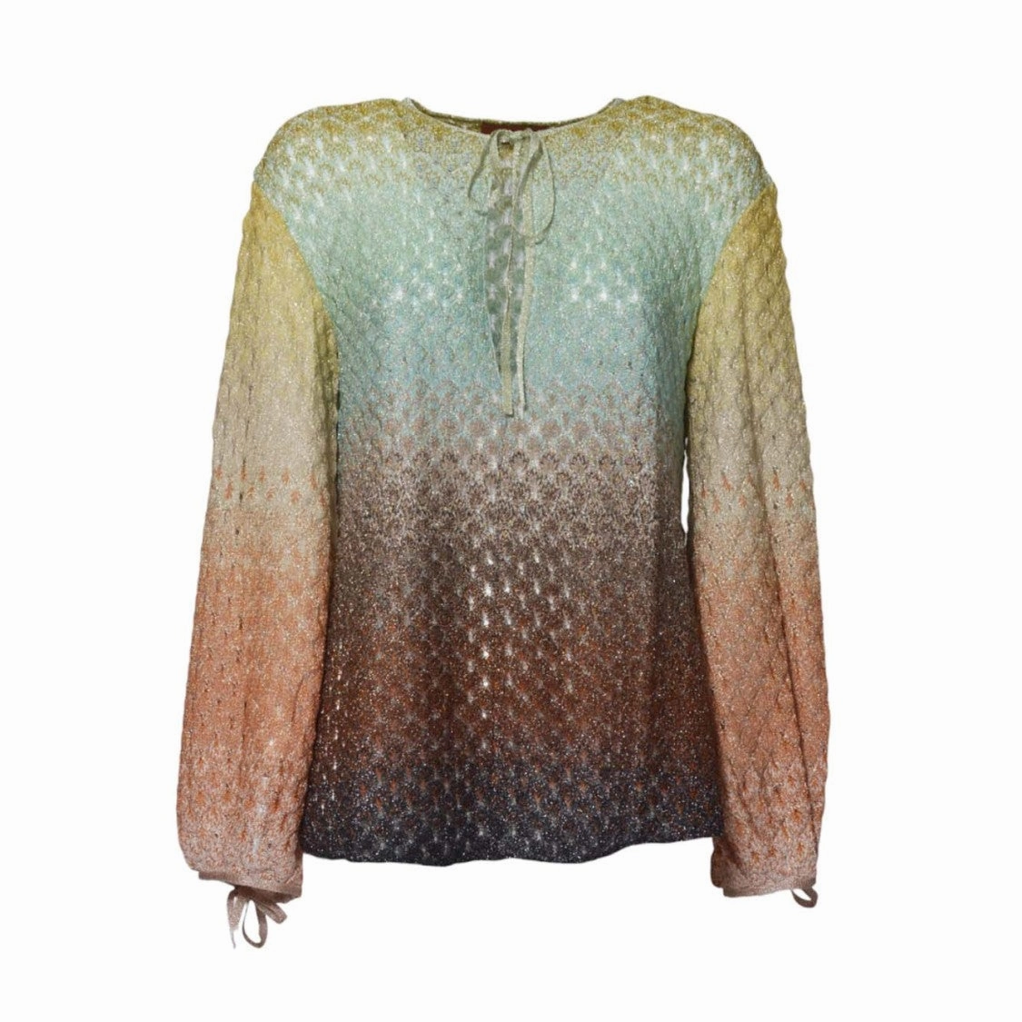 Multicolor Dgrad Viscose Lam Lace Blouse