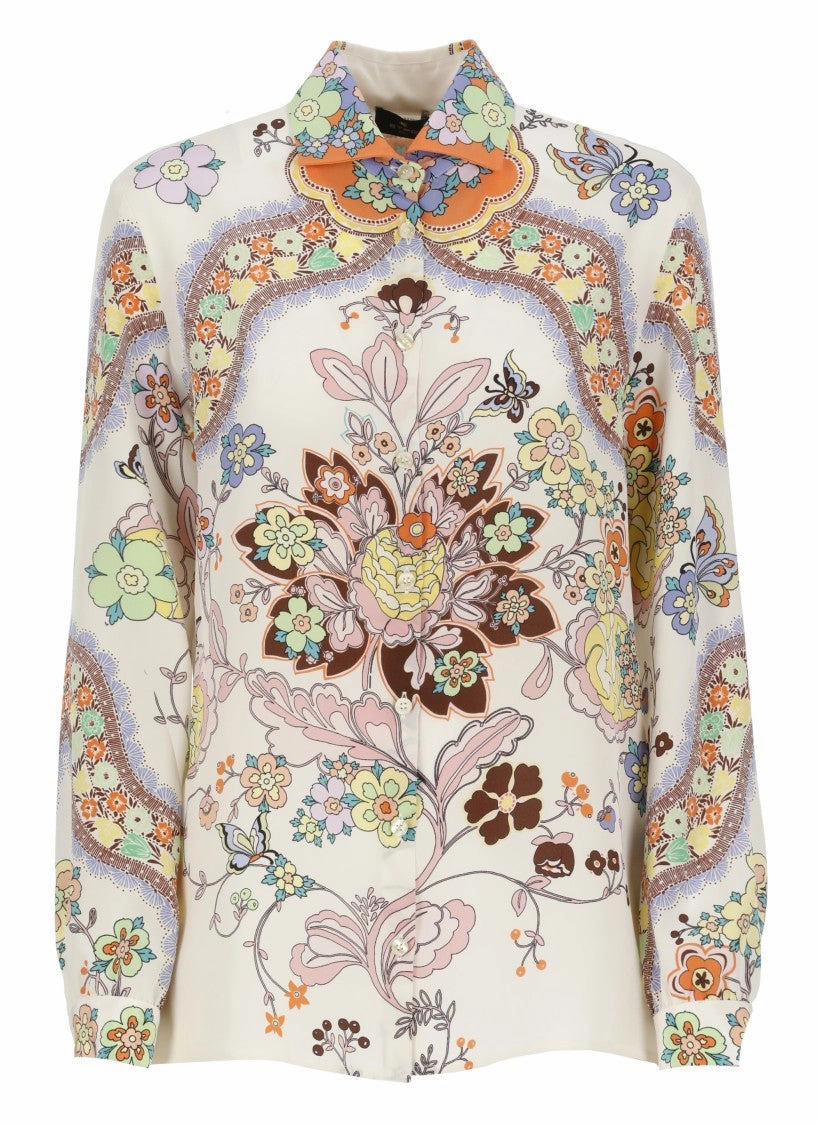 Multicolor Paisley Pattern Etro Silk Shirt