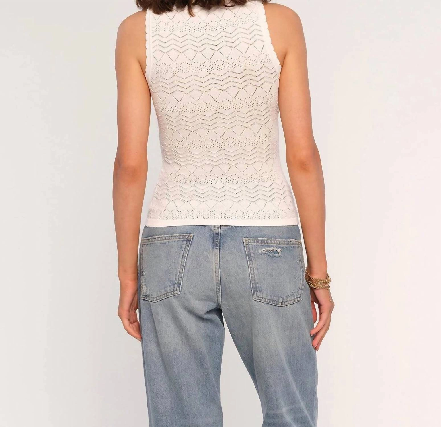 Naomi Knit Tank Top In Eggshell