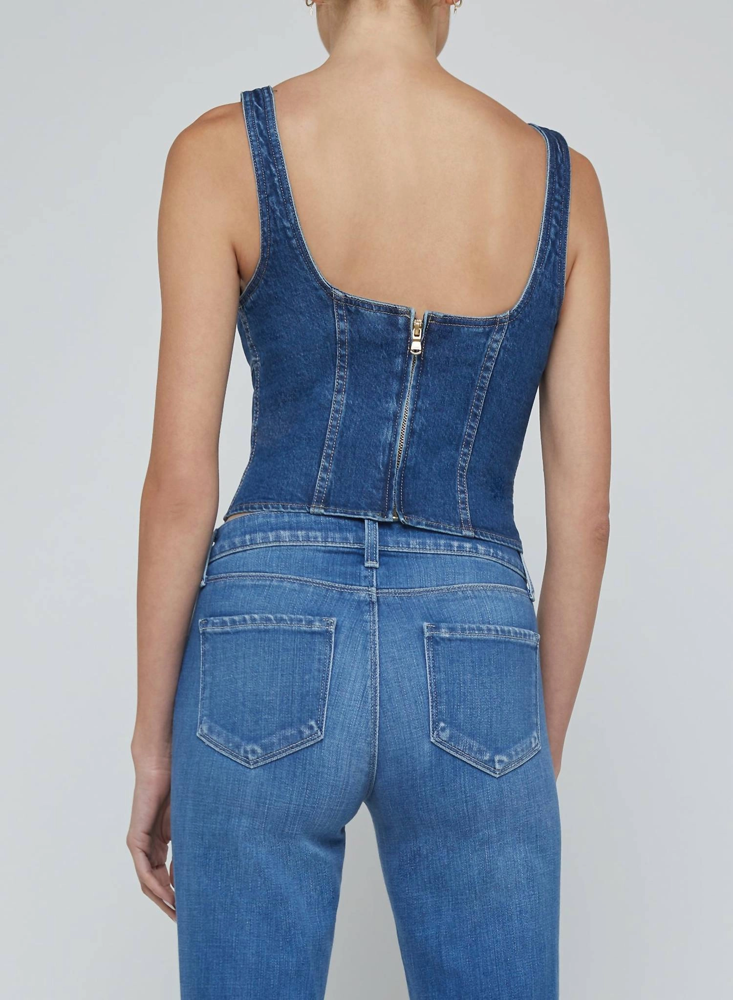 Nayeli Lace Up Corset Tank Top In Redford