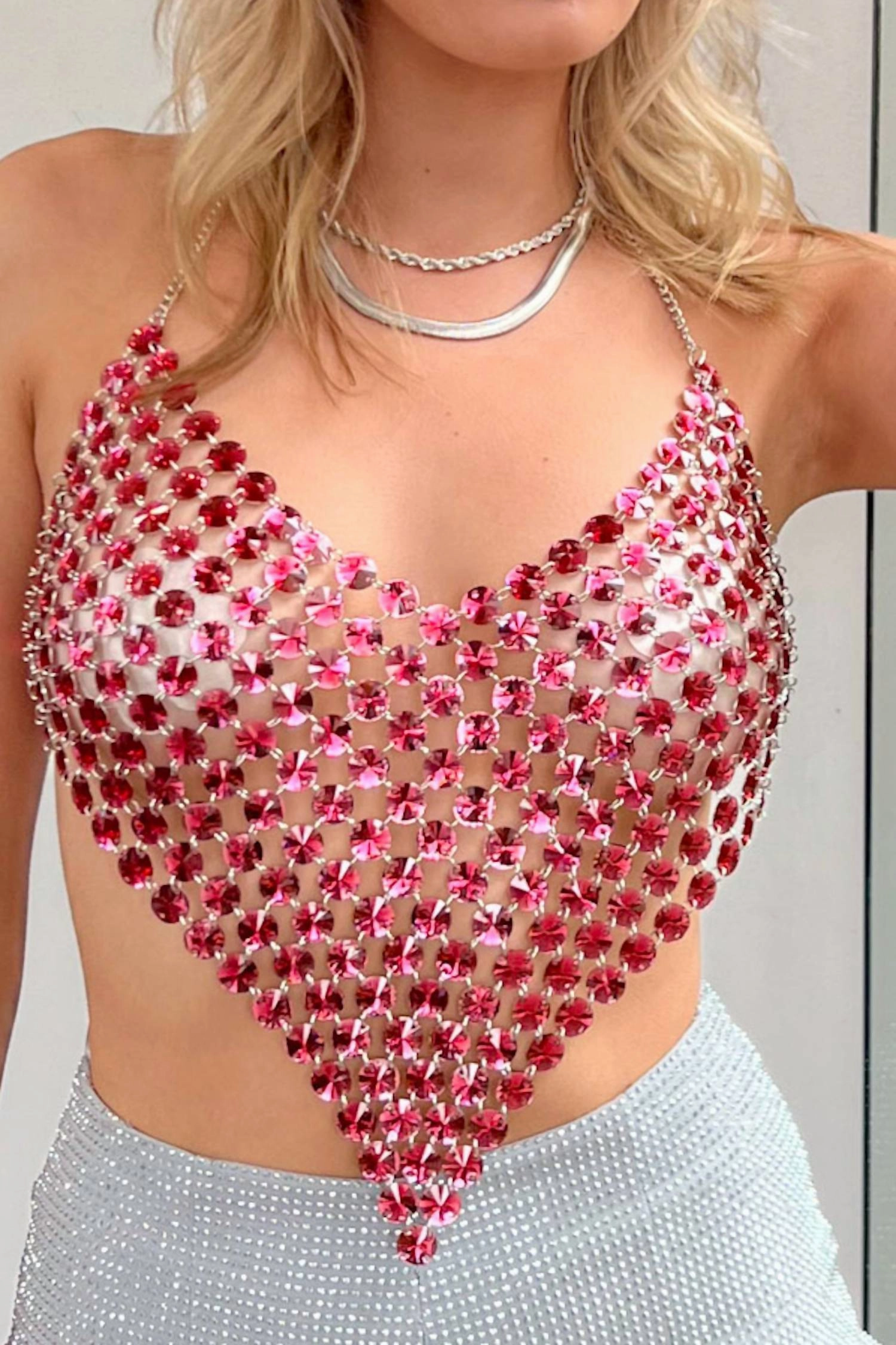 Neon Star Top In Hot Pink