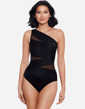 Network Jena Swimsuit - Black Miraclesuit - Miraclesuit swimwear clearance