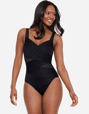 Network Madero Swimsuit - Black Miraclesuit - Miraclesuit swimwear clearance