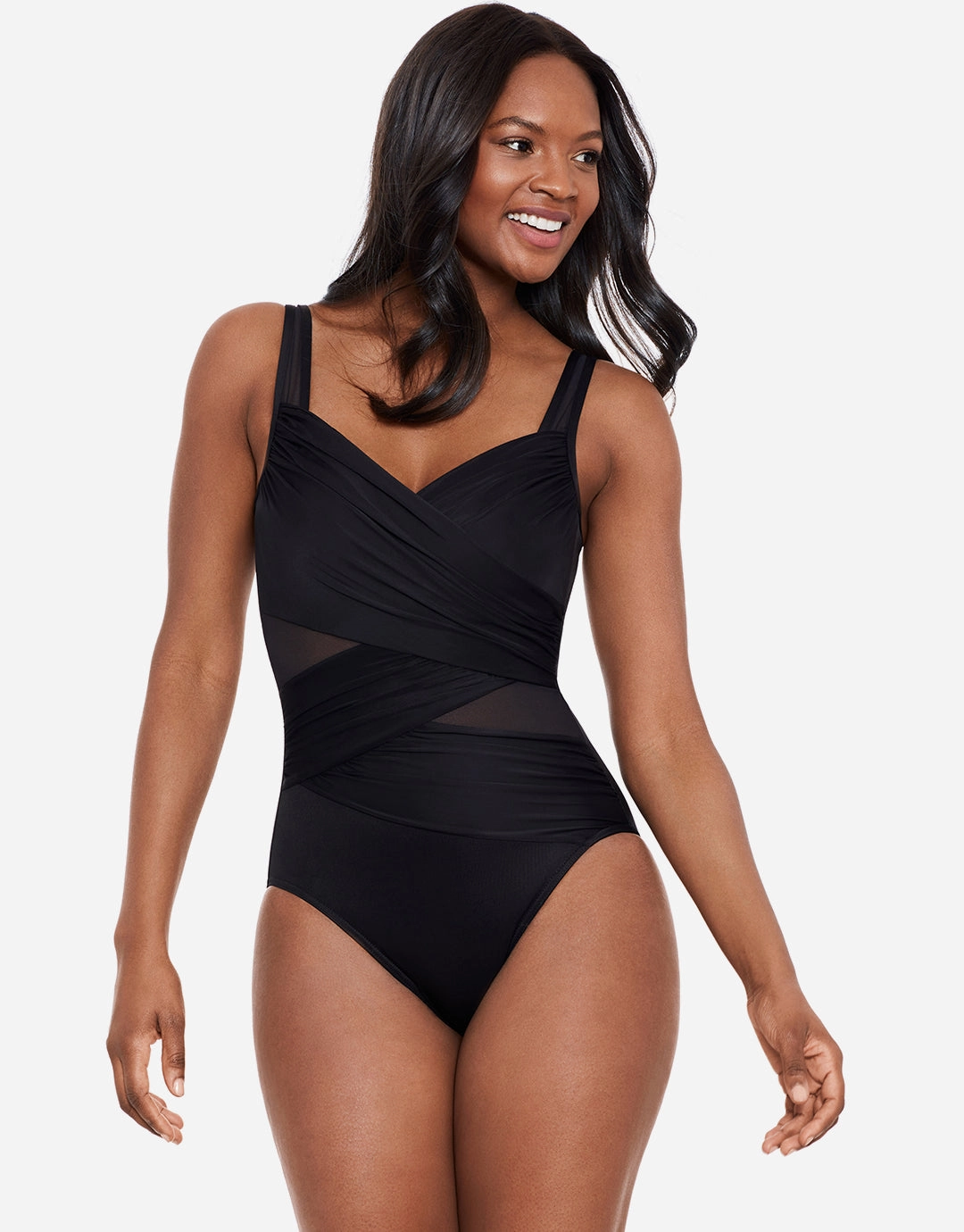 Network Madero Swimsuit - Black Miraclesuit - Miraclesuit swimwear clearance