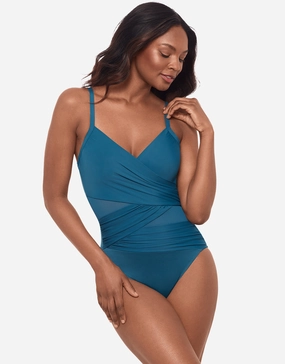 Network Mystique Swimsuit - Aegean Miraclesuit - Miraclesuit swimwear clearance