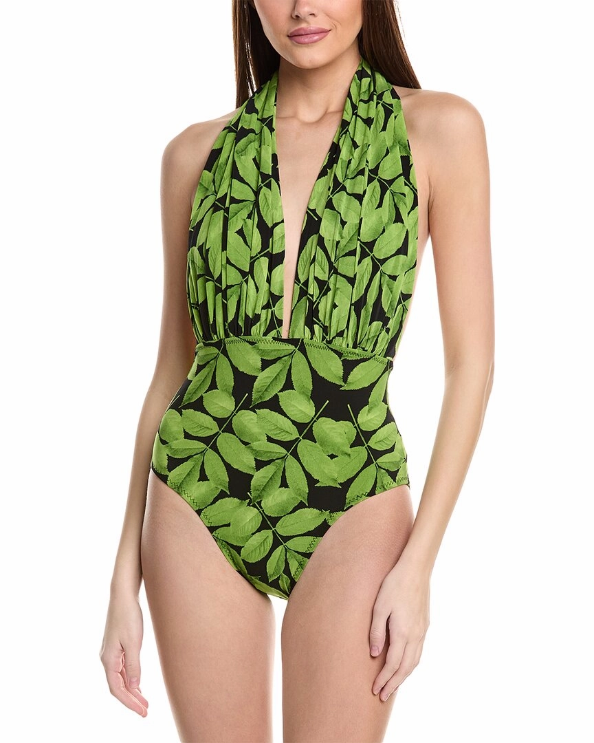 Norma Kamali Halter Low Back One-Piece Swim Womens - sustainable swimwear