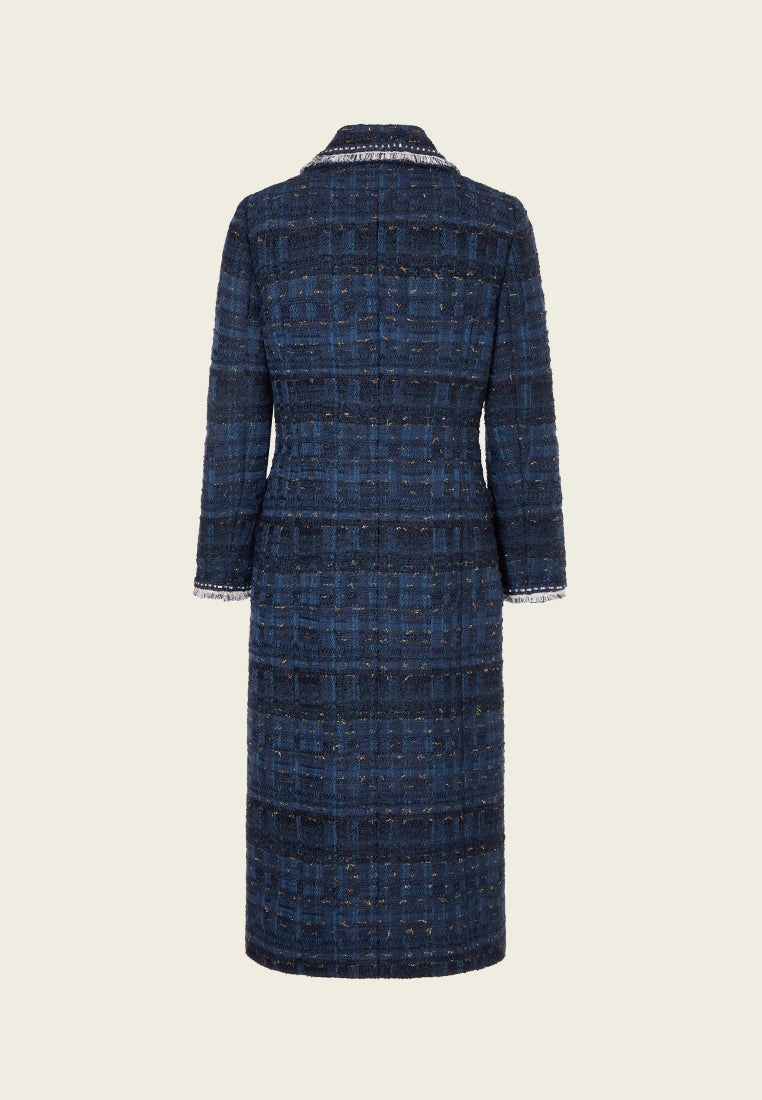 Notched-lapel Double-breasted Maxi Coat