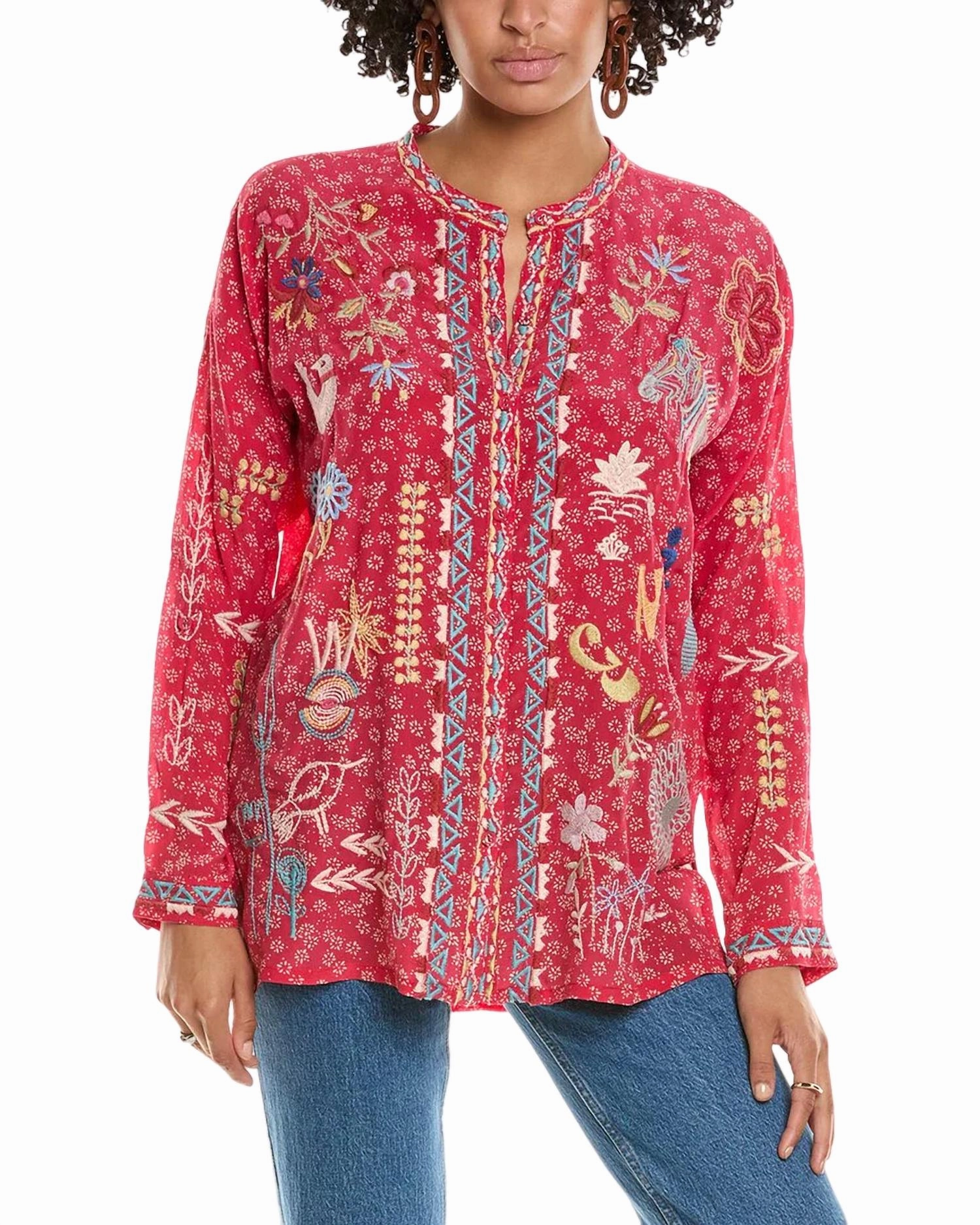 Oanna Blouse In Red Multi