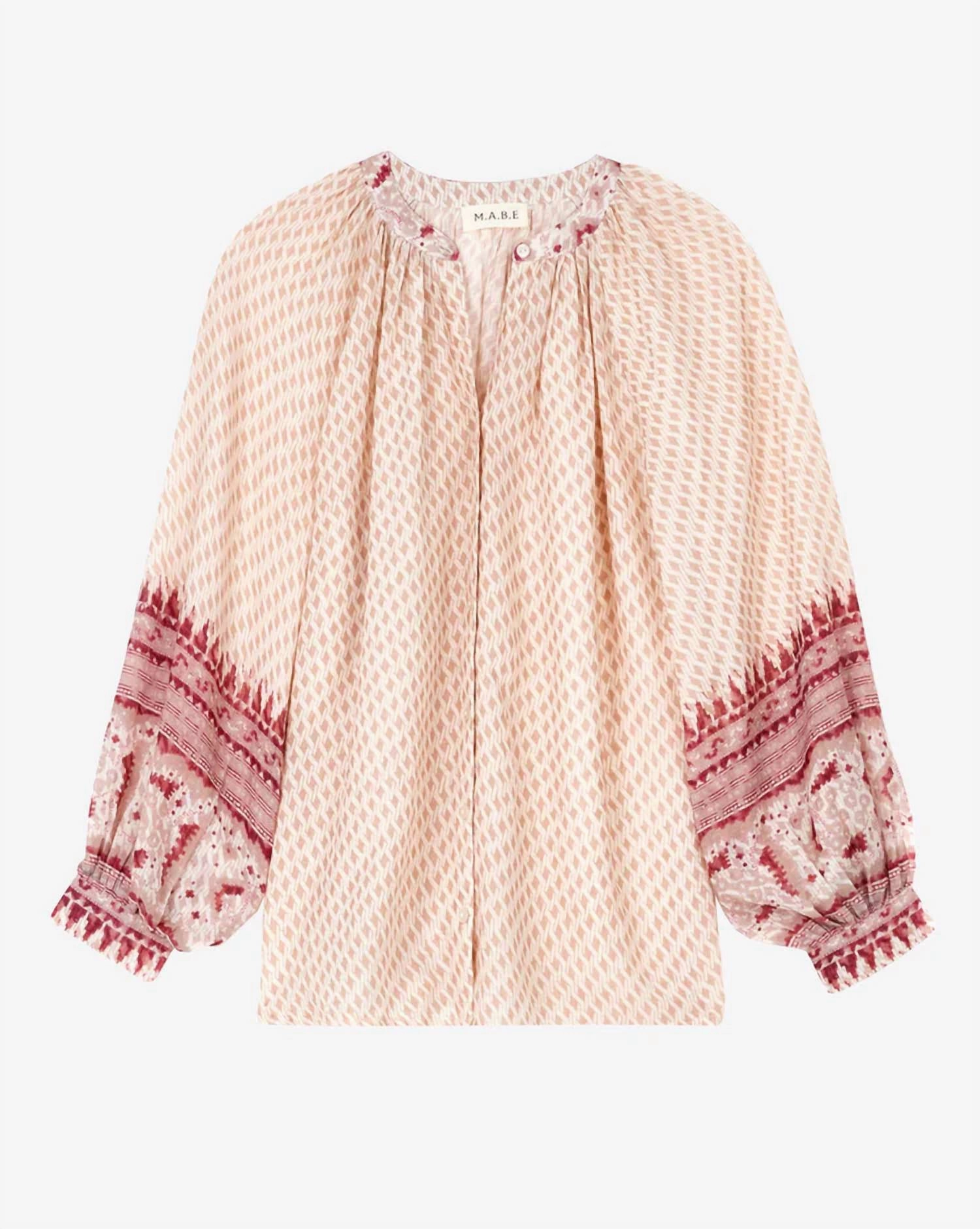 Ode Print Long Sleeve Top In Multi