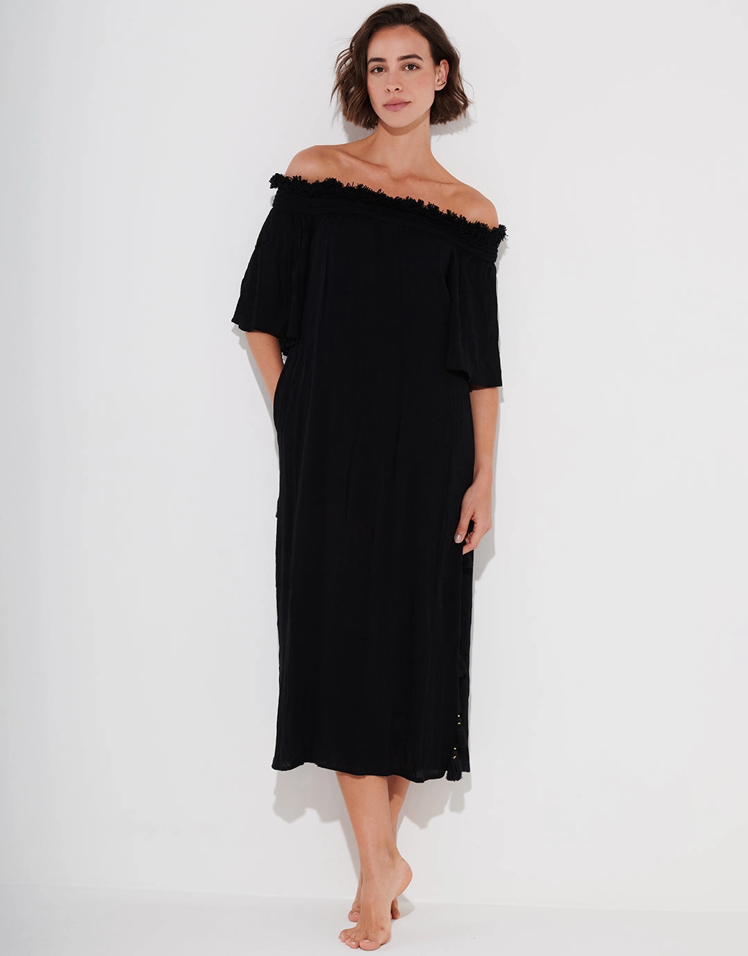 Off The Shoulder Dress - Black Watercult - Watercult swimsuits sale