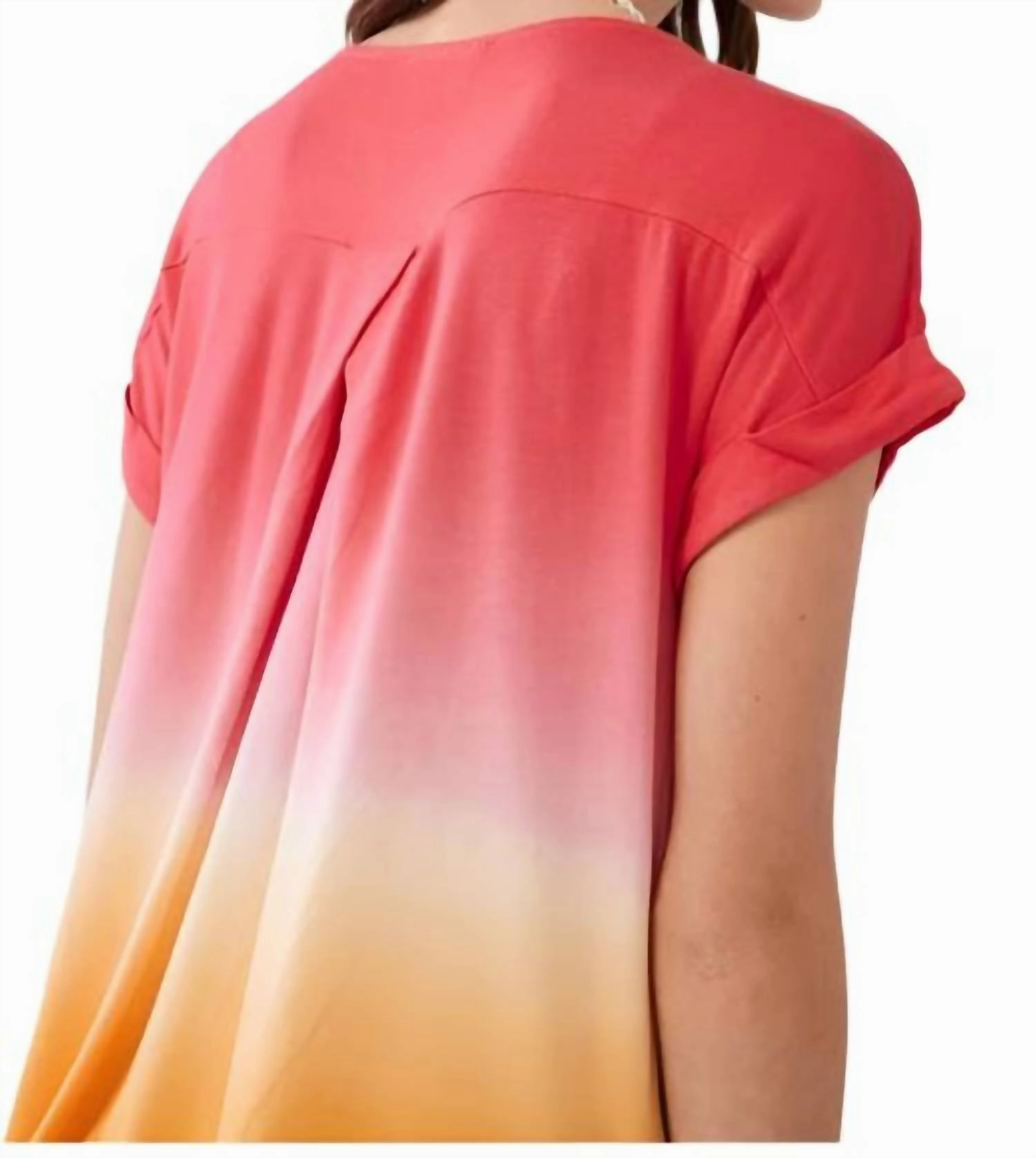 Ombre Short Sleeve Top In Multi
