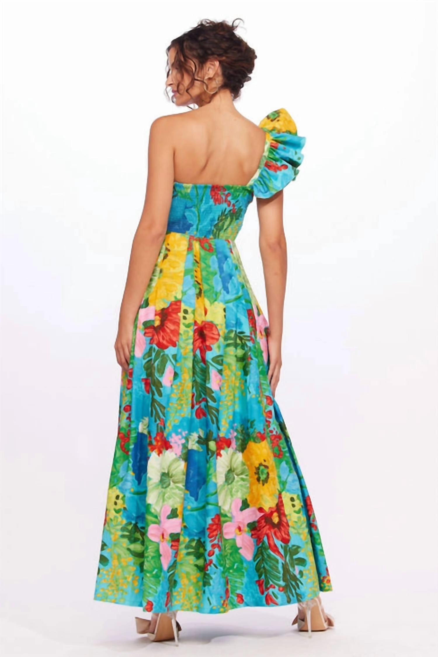 One Shoulder Pleated Dress In Matisse