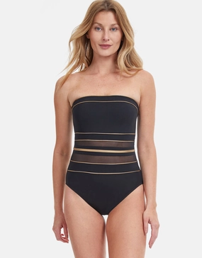 Onyx Bandeau Swimsuit - Black Gottex - Gottex swimsuits discount