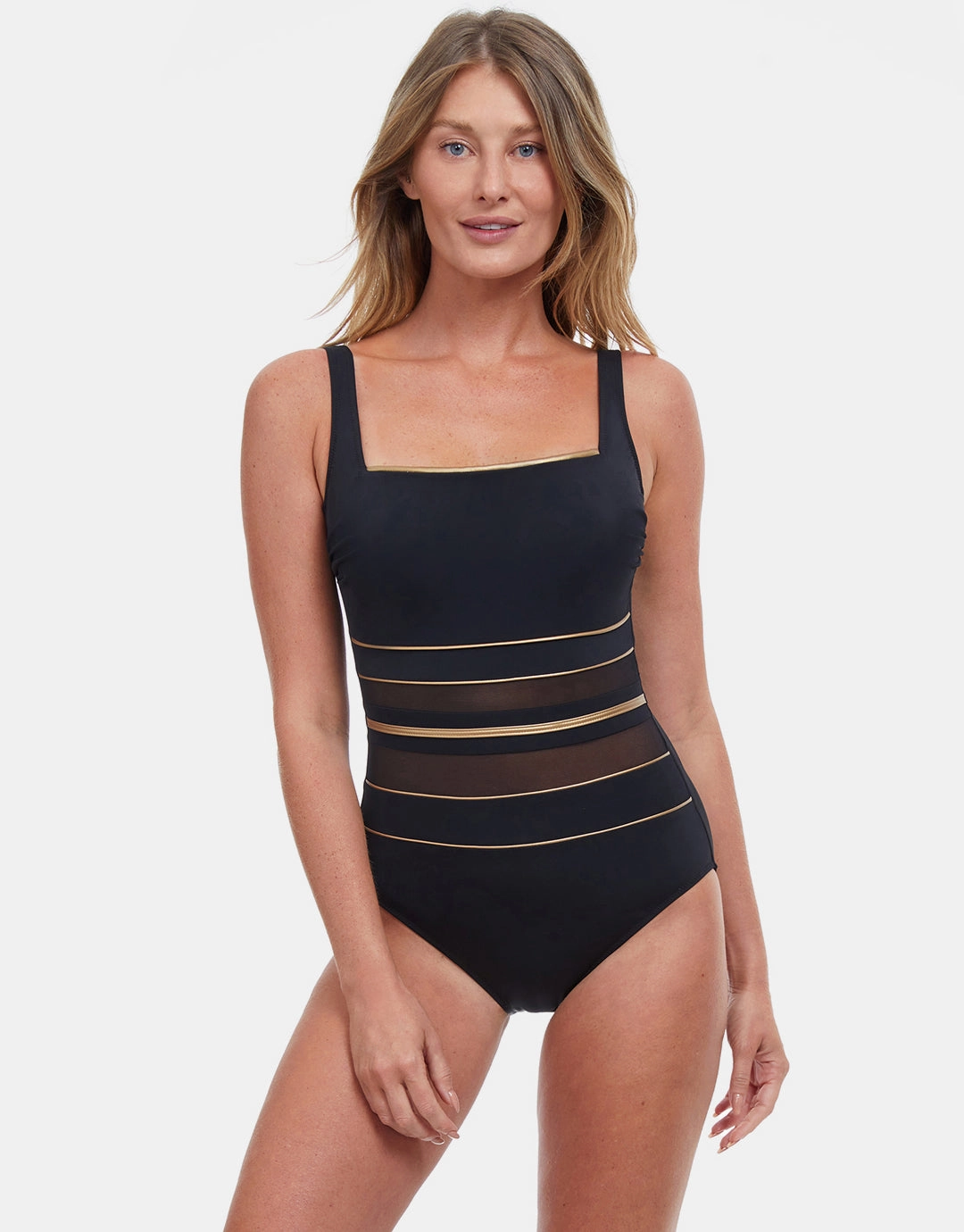 Onyx Square Neck Swimsuit - Black Gottex - Gottex swimsuits discount