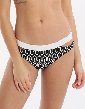 Optic Wave Split Band Hipster - Black Swim Womens - swimsuits outlet