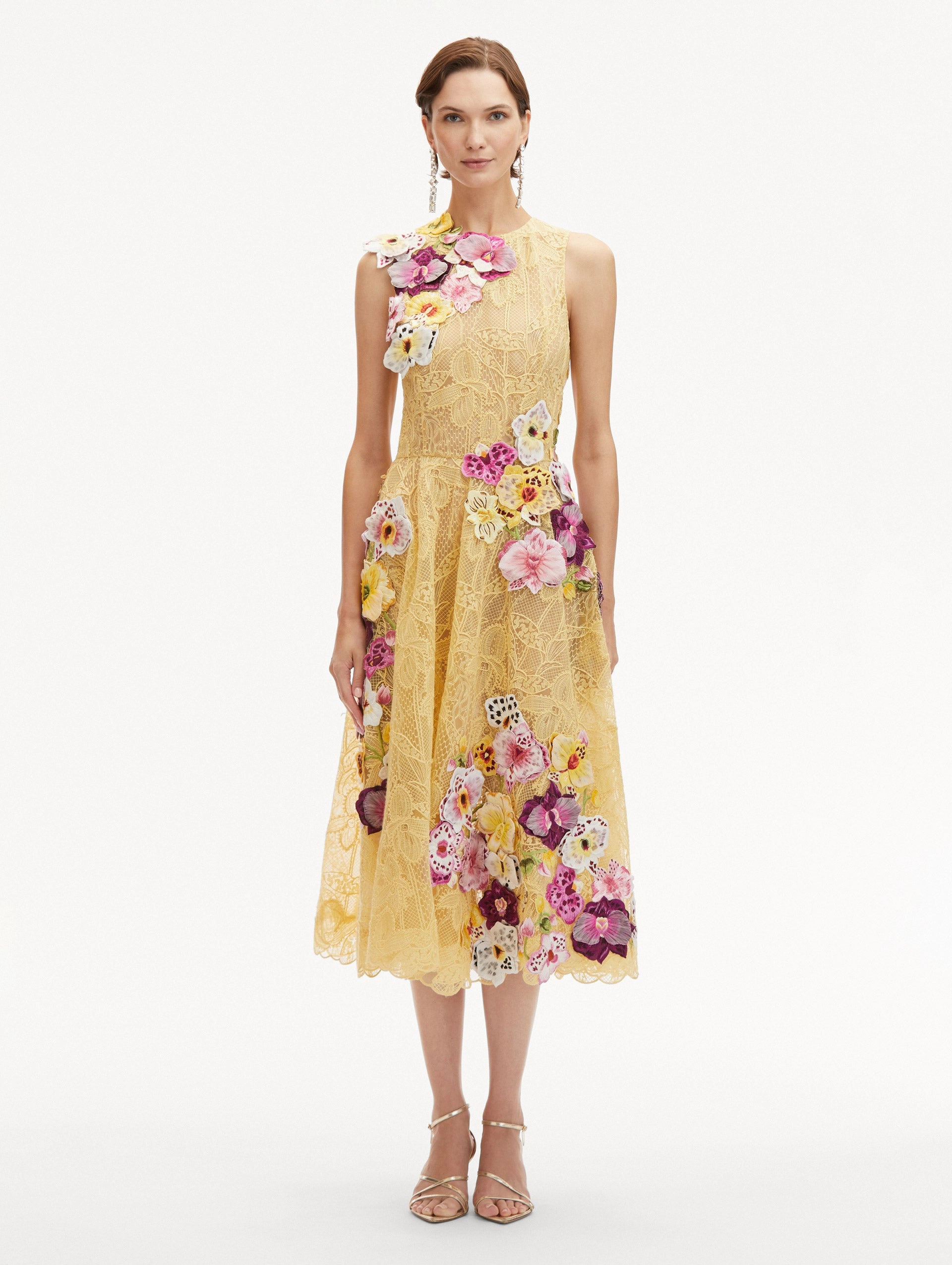 Orchid Embroidered Picot Lace Dress