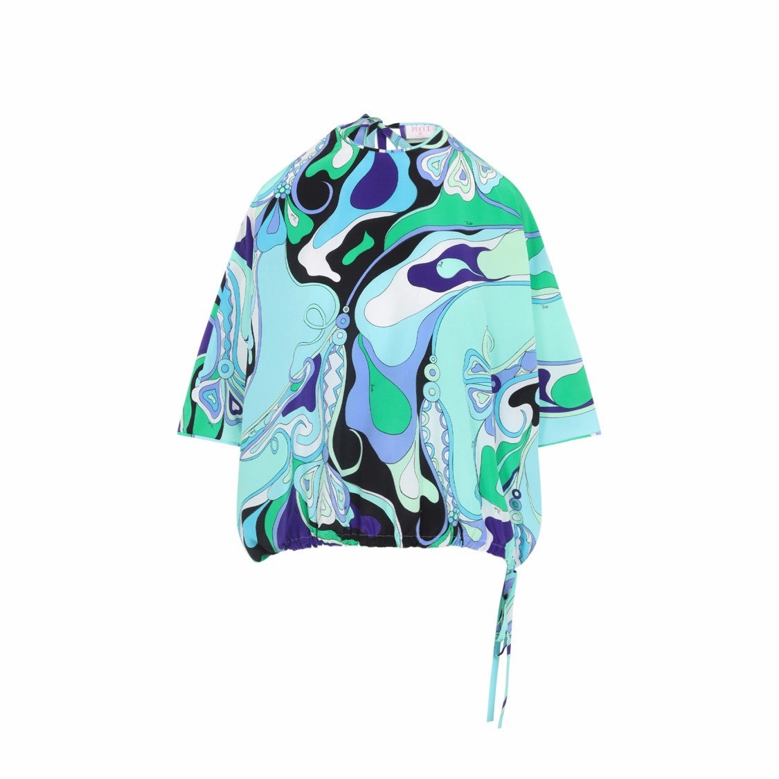 Orchidee Green And Lilac Silk Blouse