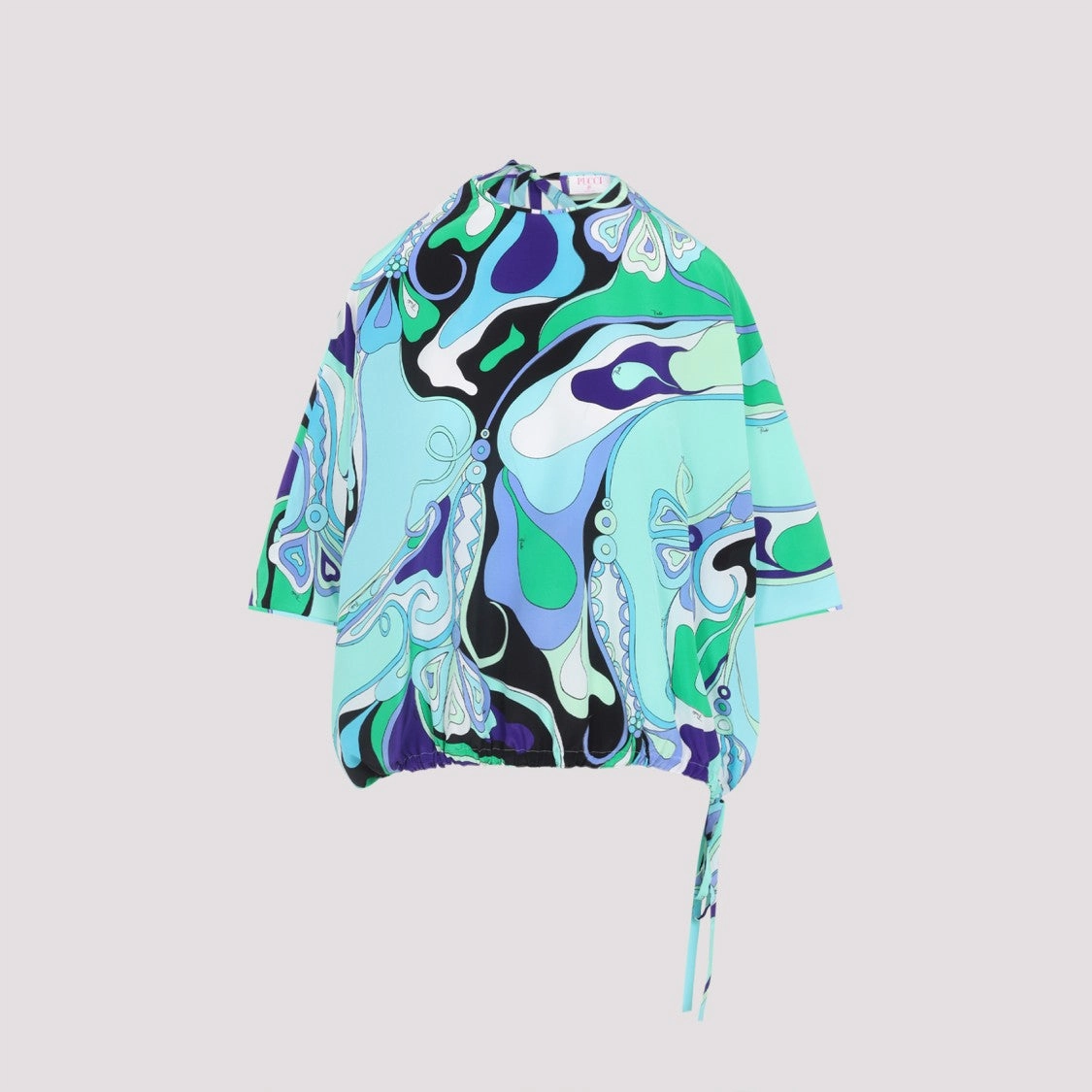 Orchidee Green And Lilac Silk Blouse
