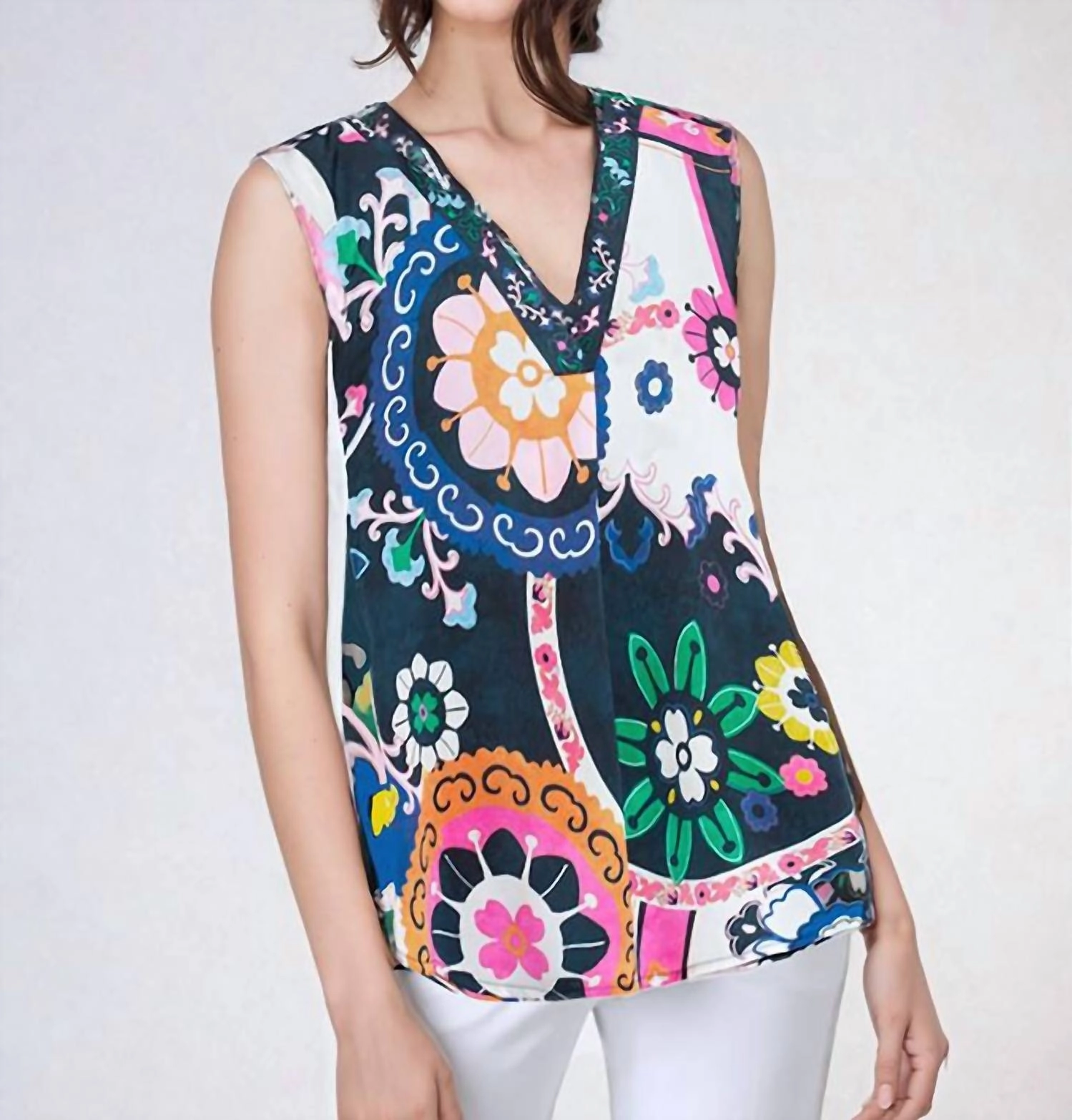 Orianna Suzani Print Blouse In Multi