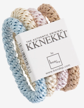 Original Hair Tie Bundle - Baby Blue, Cream, Pink and Beige Kknekki - Kknekki fashion outlet