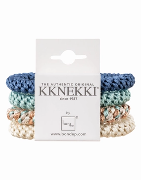 Original Hair Tie Bundle - Blue, Aqua and Ivory Kknekki - Kknekki fashion outlet