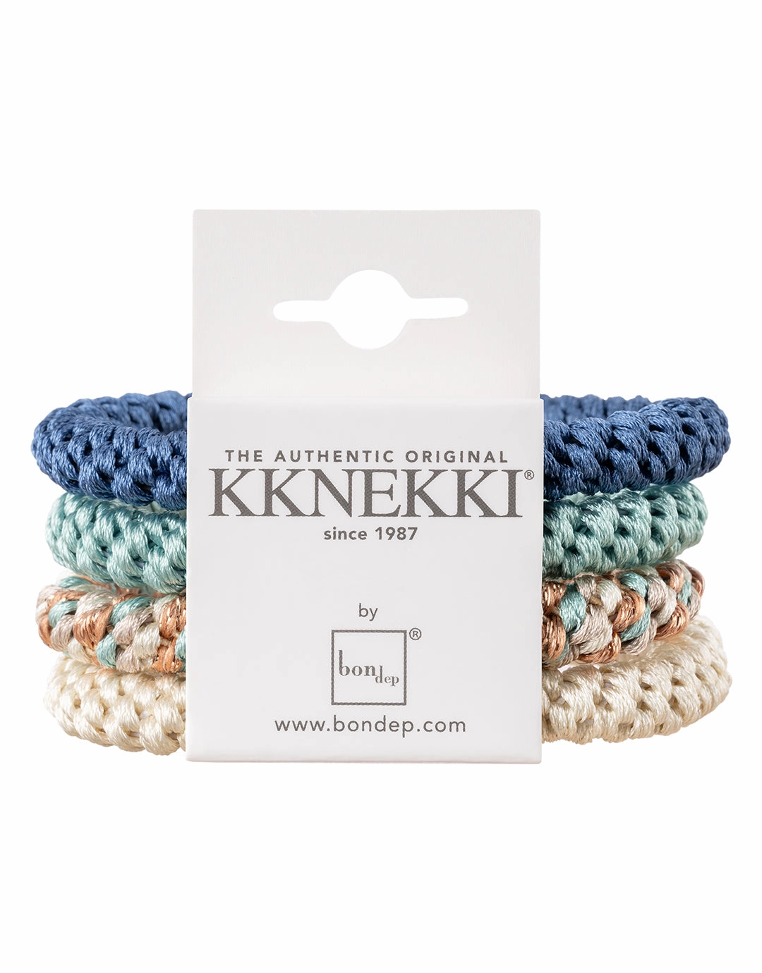Original Hair Tie Bundle - Blue, Aqua and Ivory Kknekki - Kknekki fashion outlet