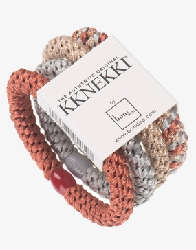 Original Hair Tie Bundle - Pale Gold, Silver and Dusky Coral Kknekki - Kknekki fashion outlet