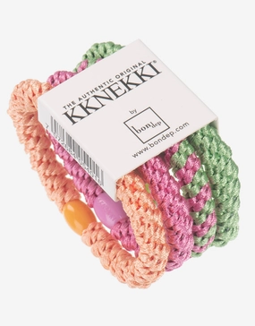 Original Hair Tie Bundle - Pastel Orange, Pink and Green Kknekki - Kknekki fashion outlet