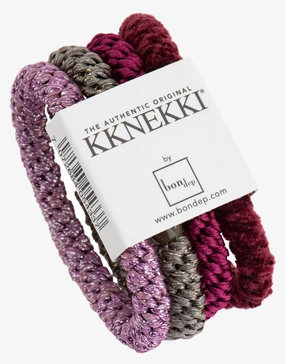 Original Hair Tie Bundle - Pink Glitter, Camo Glitter, Mulberry and Velvet Bordeaux Kknekki - Kknekki fashion outlet