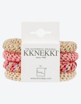 Original Hair Tie Bundle - Soft Coral and Beige Kknekki - Kknekki fashion outlet