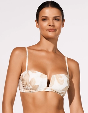 Ornation Bandeau Bikini Top - Canvas Sand Maryan Mehlhorn - Maryan Mehlhorn dresses