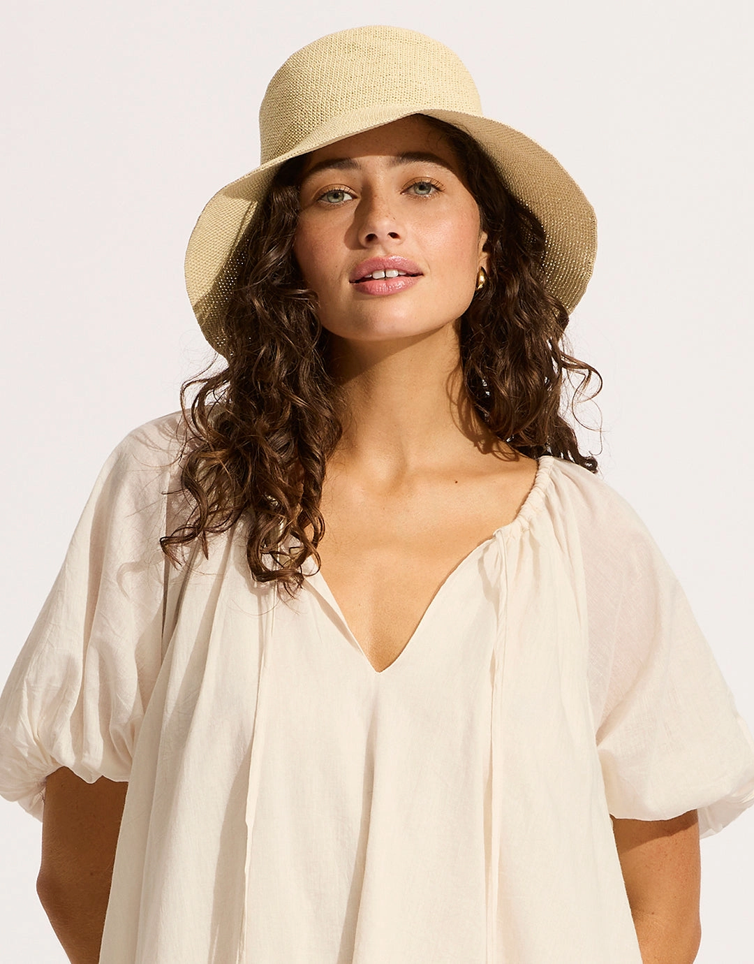 Packable Raffia Bucket Hat - Natural