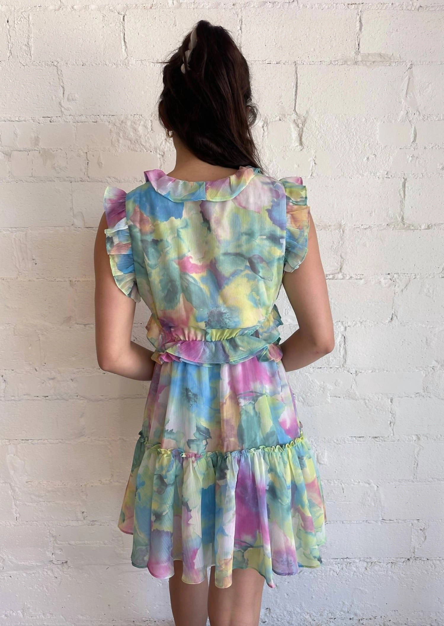 Painted Sky Dress In Greenyellow