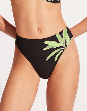 Palm Paradise High Rise Bikini Pant - Black Swim Womens - one-pieces cheap