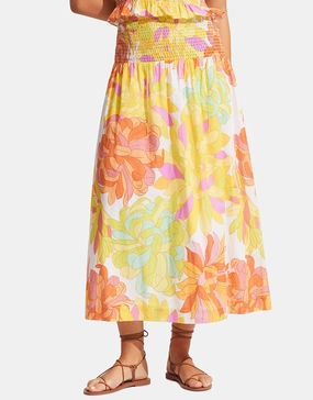 Palm Springs Shirring Skirt - Limelight Seafolly - Seafolly bikinis sale
