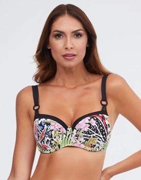 Palm Underwired Balcony Bikini Top - Multi Swim Womens - sport swimwear clearance