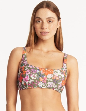 Parkland Low Square Neck Bikini Top - Khaki Swim Womens - one-pieces cheap