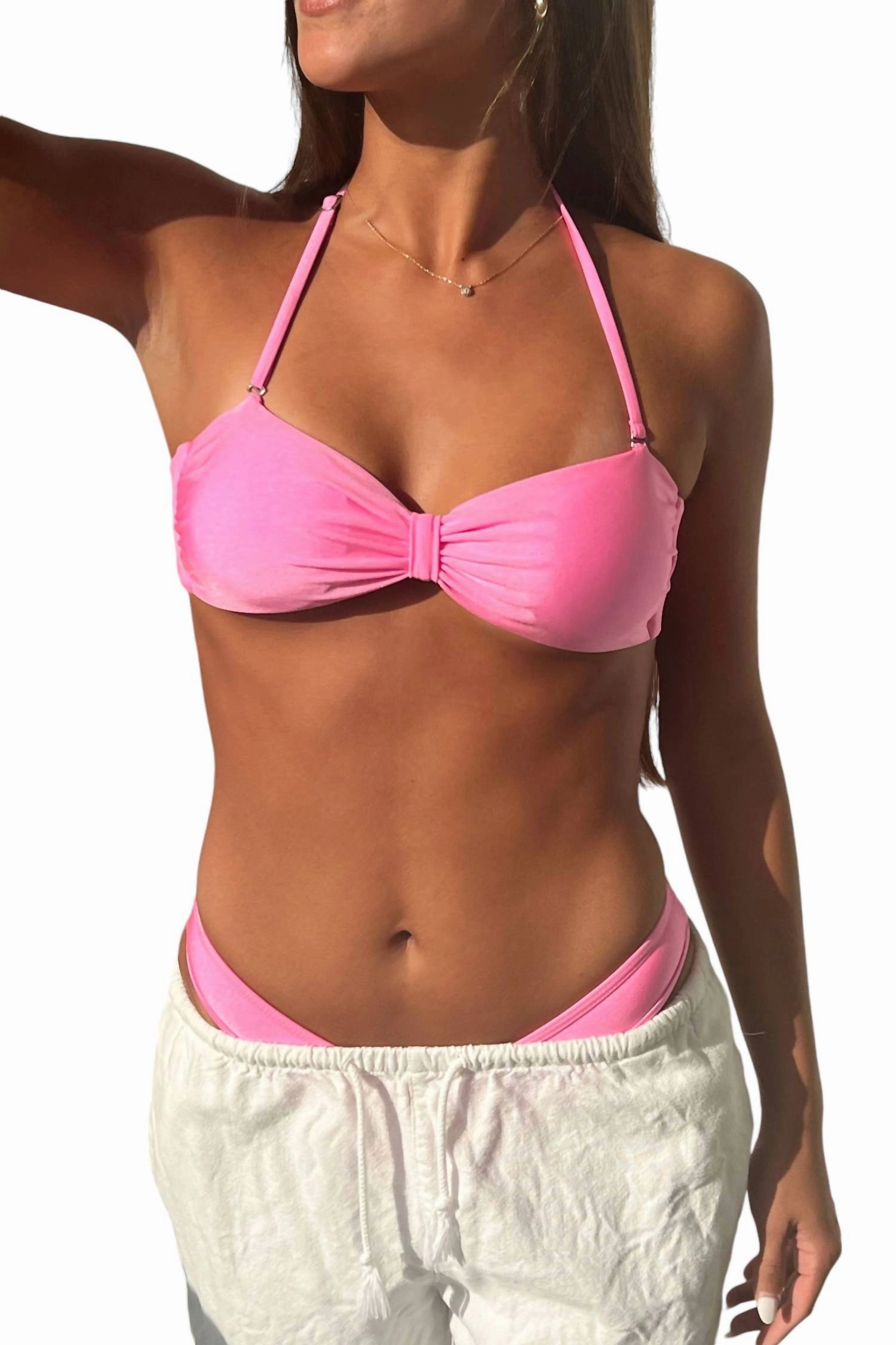 Party Girl Bikini Top In Pink