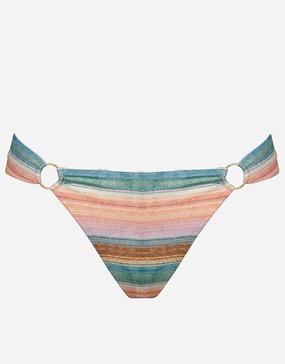 Pastel Sunset Ring Side Bikini Pant - Pink Stripe Swim Womens - one-pieces cheap