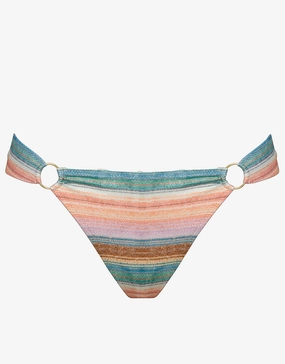 Pastel Sunset Ring Side Bikini Pant - Pink Stripe Watercult - Watercult swimsuits sale