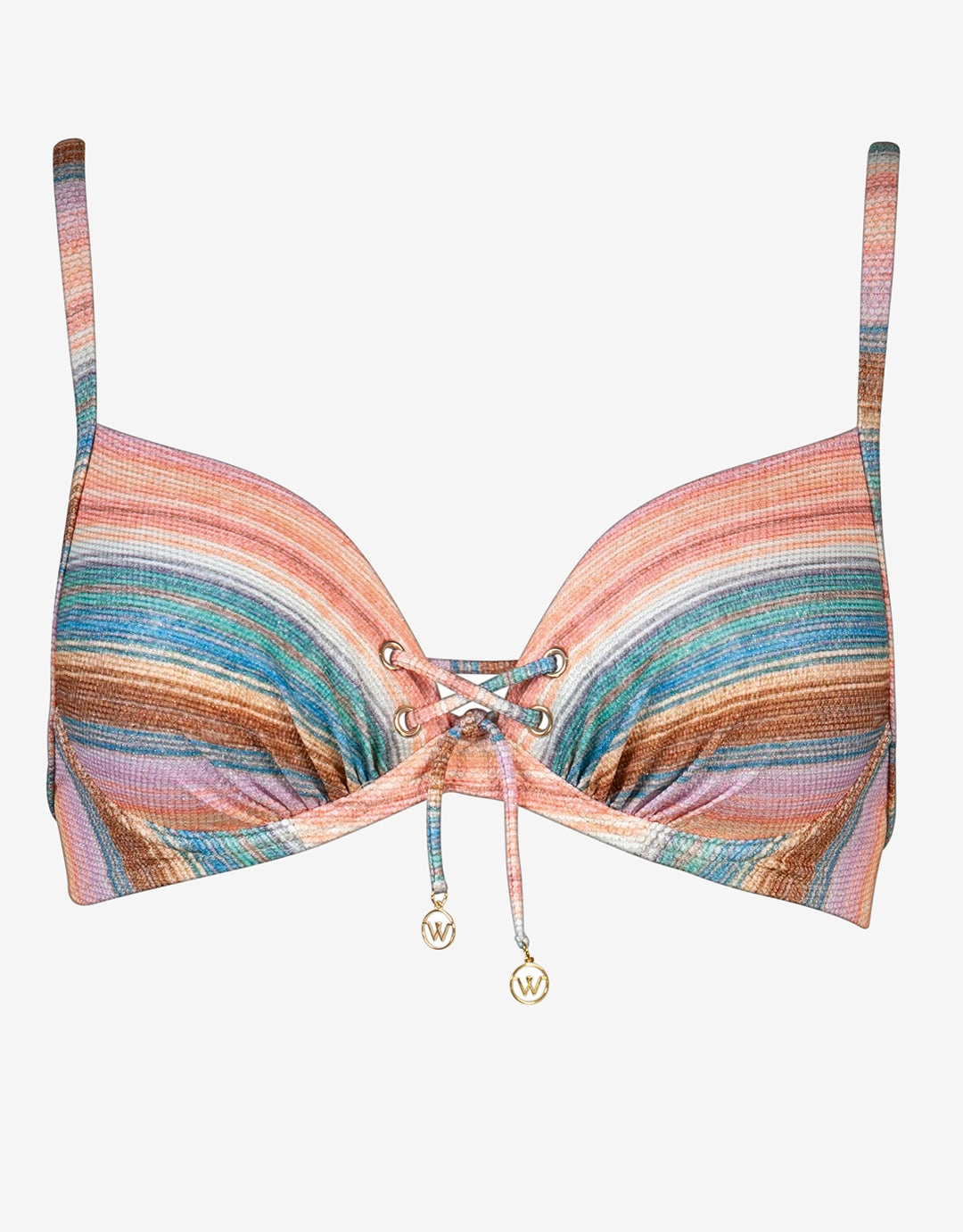 Pastel Sunset Underwired Bikini Top - Pink Stripe Watercult - Watercult swimsuits sale